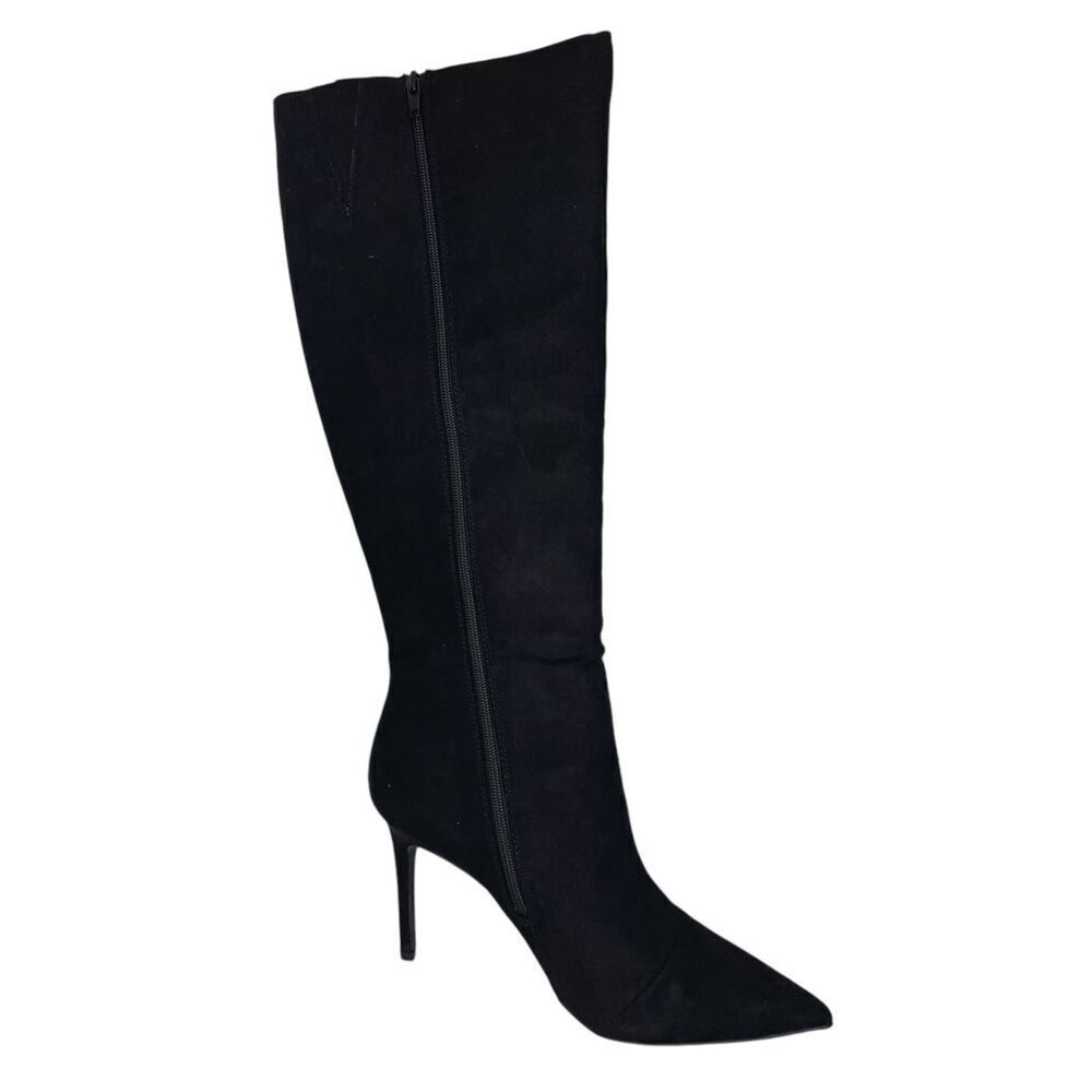 INC Womens Rajelf Faux Suede Wide Calf Knee-High Boots Black 11 Medium